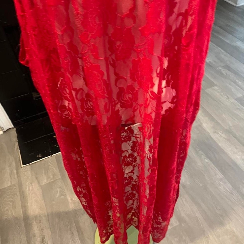 Red lace Lularoe cover up with floral pattern Sexy Grunge - Picture 5 of 6